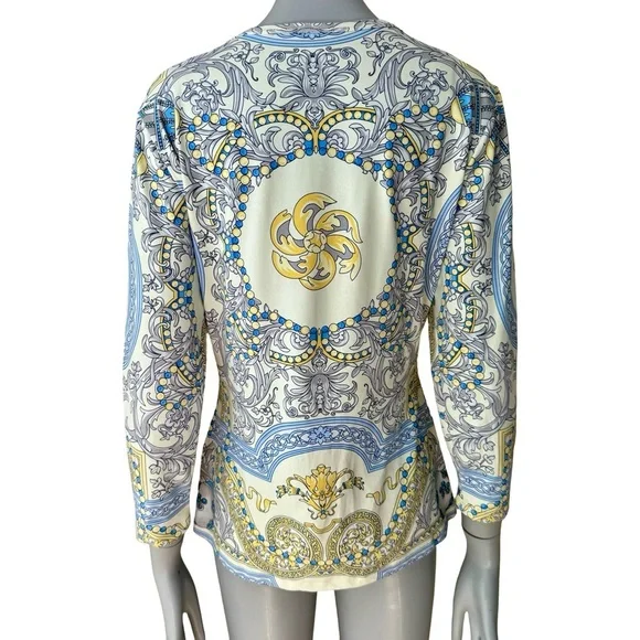 J. MCLAUGHLIN Catalina Cloth Signature Tee Art To Wear Medallion 3/4 Sleeve - Picture 5 of 16